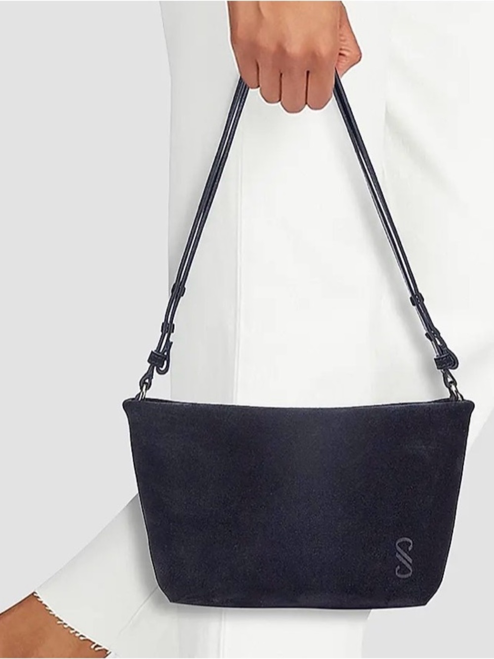 Proenza Schouler Bond Dusty Blue Suede Shoulder Bag